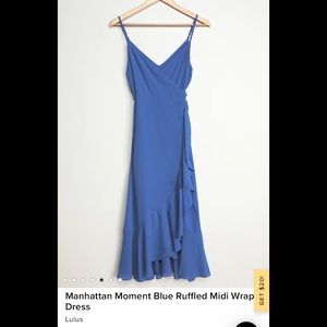 Lulu’s blue midi wrap dress